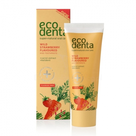 ECODENTA Poziomka - pasta do zębów dla dzieci bez fluoru z wyciągiem z marchwi 75 ml